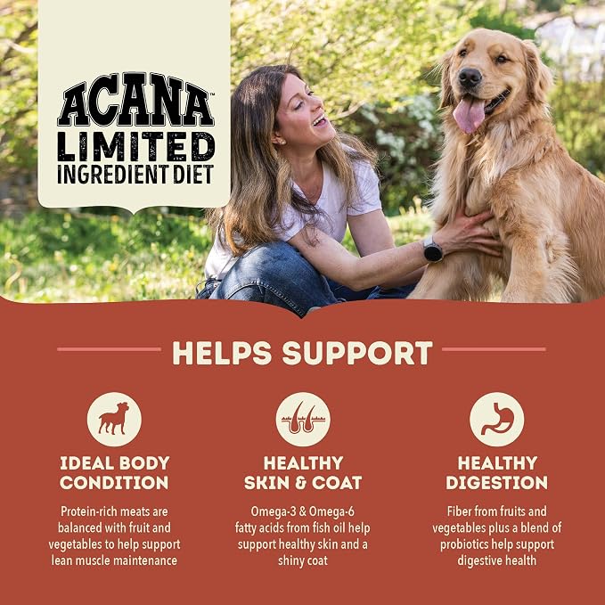 ACANA Singles Limited Ingredient Grain Free High Protein Dry Dog Food Beef & Pumpkin Recipe 4.5lb Bag
