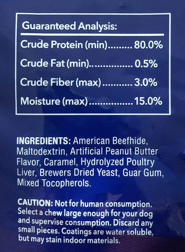 Pet Factory 100% Made in USA Beefhide 6" Knotted Bones Dog Chew Treats - Peanut Butter Flavor, 12 Count/1 Pack