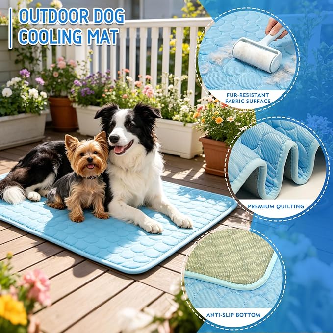 Dog Cooling Mat, Upgraded Arc-Chill Cooling Mat for Dogs Q-Max>0.4, Washable Dog Cooling Pad, Non-Slip Portable Cooling Pad for Dogs, Self-Cooling Bed for Small Medium Large Dogs Cats Indoor Outdoor