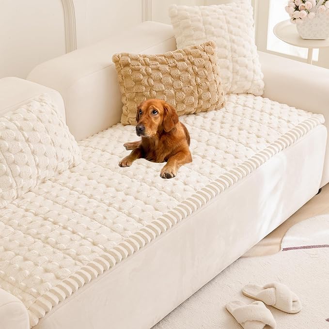 Mivnue Pet Couch Cover Dogs Washable Sofa Protector Non Slip Fuzzy Couch Pads Pet Friendly Dog Mat for Couches and Sofas