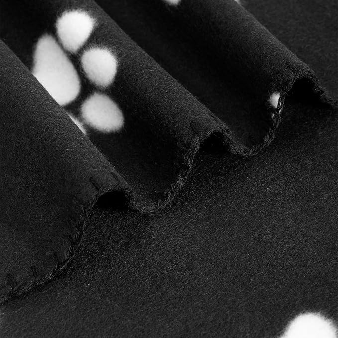 CAI TENG 3 Pack Pet Blankets for Small Dogs Dog Blanket 21x30 Inch Soft Pet Fleece Blanket Warm Puppy Essentials for Bed Cute Paw Printed Throw Dog Black