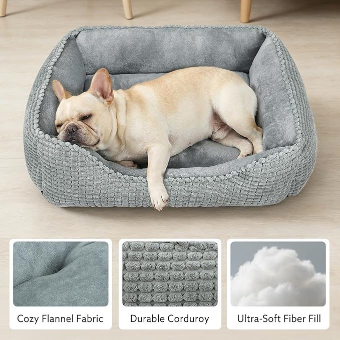 MIXJOY Dog Beds for Medium Dogs Washable, Rectangle Pet Bed Medium Size Dog, Orthopedic Sleeping Pet Sofa Bed, Soft Calming Cat Beds for Indoor Cats, Anti-Slip Bottom with Multiple Size