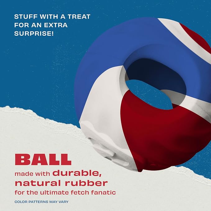 Benebone Durable Rubber Dog Toy Ball, USA 250th Anniversary Limited Edition America 250, One Size