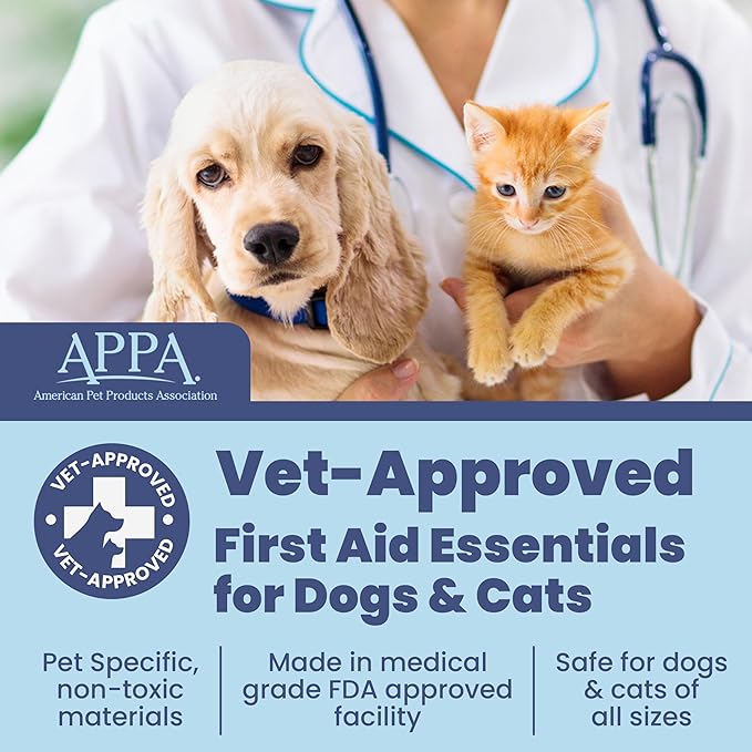 Dog First Aid Kit - Vet Approved Emergency Supplies - Pet First Aid Kit Guide, Tick Remover, Thermal Blanket & More - Compact Dog Gear for Hiking, Camping & Backpacking (Travel Pack)