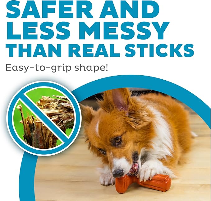 Dogwood Hold & Chew Dog Toy – Real-Wood Blend, Beef Scented, 3 Chewable Ends, Moderate Chewers, Large, 5" x 5.2" x 2.2"