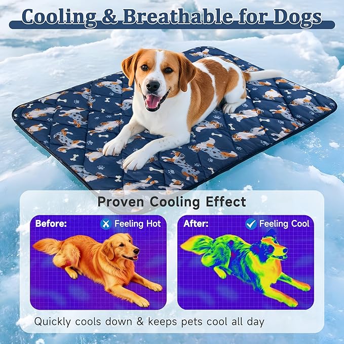 Dog Cooling Mat, Premium Lightweight Pet Cooling Blanket Bed Cover for Dogs, Cat, Puppies | Ice Silk Cool Pad for Dogs Furniture Protector | Machine Washable Pet Blanket, 22''x28''