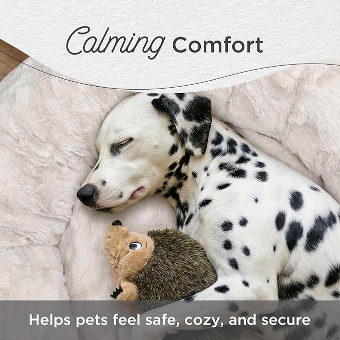 Best Friends by Sheri The Original Calming Donut Dog Bed for Extra-Small Dogs up to 10 lbs, Lux Faux Fur, Gray, 18" x 18"