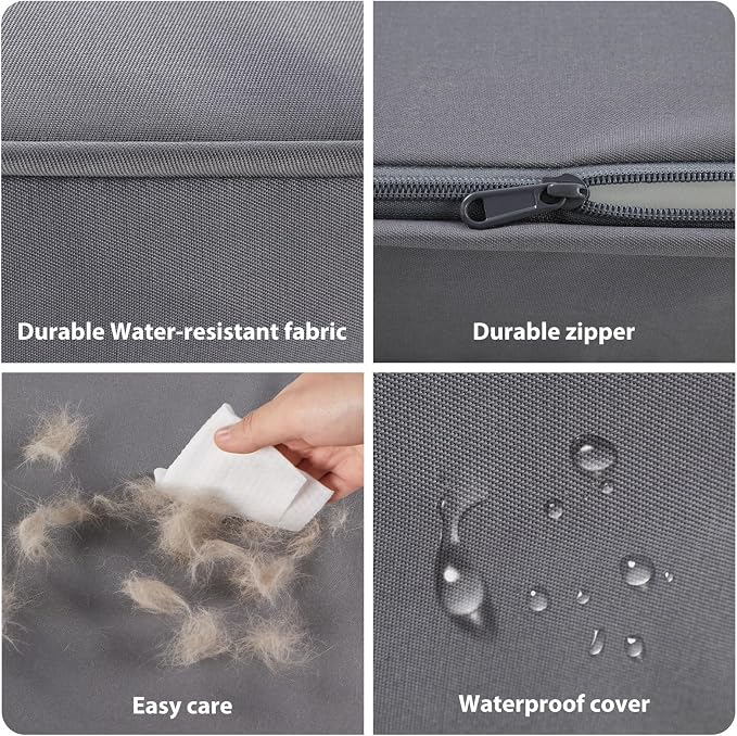 BFPETHOME Outdoor Dog Beds for Large Dogs, Waterproof Dog Bed for Medium, Large, Extra Large Dogs, Orthopedic Dog Bed with Removable Washable Cover, Egg Crate Foam Pet Bed Mat. (54 x 36 in, Grey)