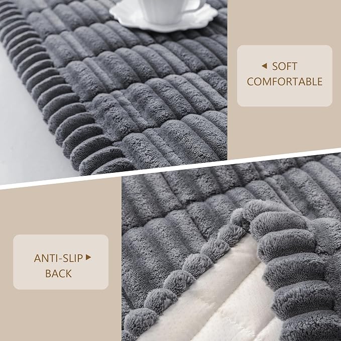 MEETSKY Couch Covers for 3 Cushion Sofa Pet Friendly, Non Slip Couch Cover for Dogs Washable, Soft Sofa Covers Couch Protector Covers, Dog Mat for Couches, Dark Grey, 27.6" x 82.7"