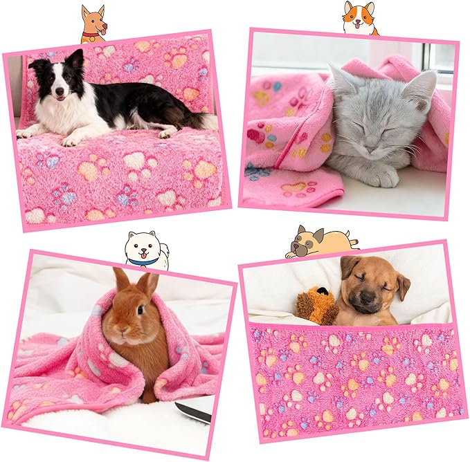 Dog Blankets for Medium Dogs, Cat, Premium Soft Dog Blankets for Small Dog Washable, Puppy Blanket Dogs Essentials for Puppies (1, Pink, 41" x 30")
