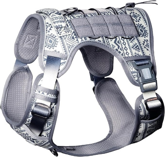 AUROTH Tactical Dog Harness for Large Dogs No Pull Adjustable Pet Harness Reflective K22 Working Training Easy Control Pet Vest Military Service Dog Harnesses