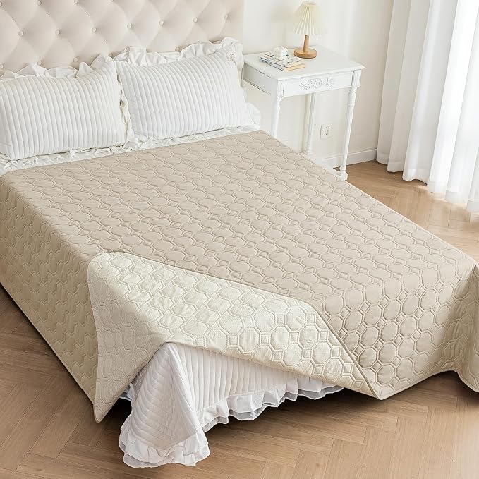 ZNSAYOTX Ultimate Cozy Blankets (82"x102") 100% Waterproof Bed Mat Blanket for Dog Pets, Couch Sofa Protector with Non-Slip Back Washable Durable, Pee Scratch Proof Easy to Clean (Khaki)