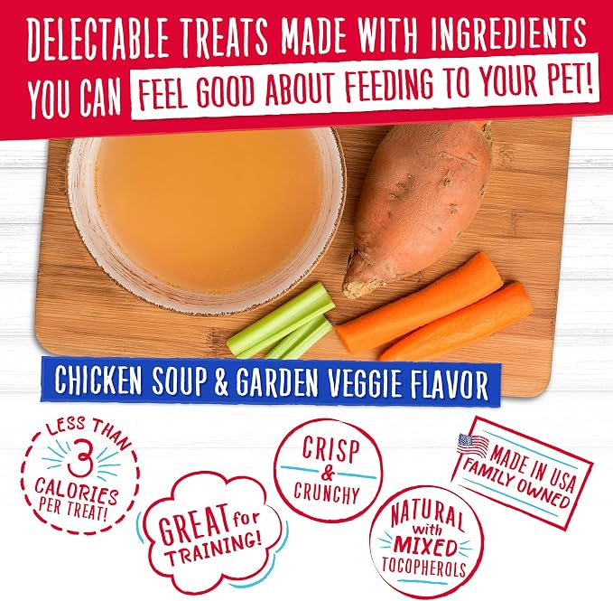 Charlee Bear Dog Training Treats, Chicken Soup & Garden Veggie Recipe, Low Calorie (Under 3 Calories), Limited Ingredient Crunchy Dog Treats, 16 oz. Resealable Bag