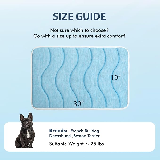 MICROCOSMOS 0.8" Thick Cooling Dog Foam Pad & Summer Pet Sleeping Mat, Machine Washable, Materials Safe, Portable Flat Pet Bed for Dogs.(Grey, 30" x 19")