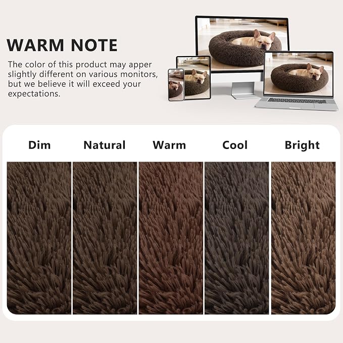 MIXJOY Orthopedic Dog Bed Comfortable Donut Cuddler Round Pet Beds Ultra Soft Washable Dog and Cat Cushion Bed (23'', Coffee)