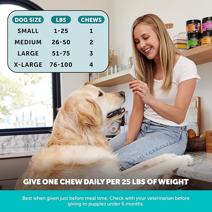 Natural Hemp Dog Calming Chews for Occasional Anxiousness & Stress - Calming Treats for Thunderstorms, Fireworks, Separation & Travel - with Ashwagandha, L-Theanine, Valerian Root (Chicken, 90 Ct)
