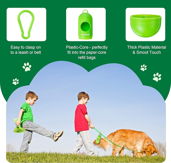 Dog Poop Bag Rolls 570 Count with Dispenser, Biodegradable Unscented Pet Waste Bags, Guaranteed Extra Thick, Leak Proof Doggie Refill Bags for Easy Cleanup, Big Size 9 x 13 Inches