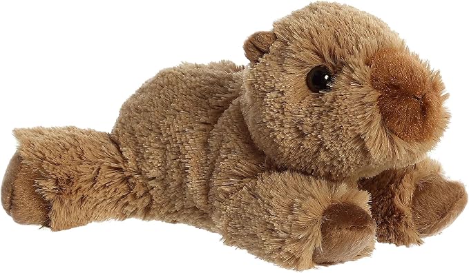 Aurora® Adorable Mini Flopsie™ Charlie Capybara™ Stuffed Animal - Mini Companions Ready for Playful Adventures - for Kids All Ages, Toddlers, Adults, and Families - Brown 9 Inches
