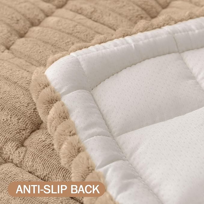 Smiry Couch Cover for Dogs, Non Slip Washable Sofa Protector for Pets, Soft Furniture Cover for Pet, Stylish Sofa Covers, Cozy Protect Against Fur, Dirt & Everyday Messes (Khaki, 27.6" x 88")