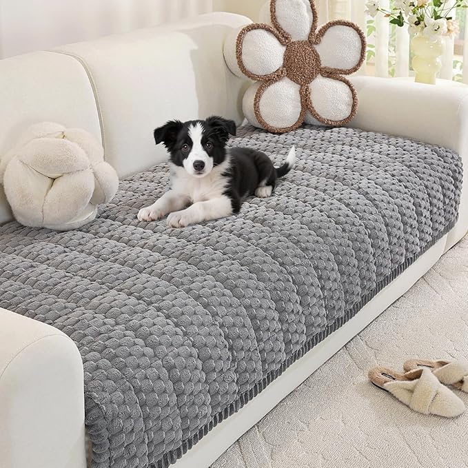 Royhom Couch Cover for Dogs Washable, Soft Thick Pet Couch Covers for Sofa, Pawcart Couch Protector Pet Friendly, Furniture Covers Dog Mat for Couches and Sofas (Grey, 35.4 x 70.9 Inch)