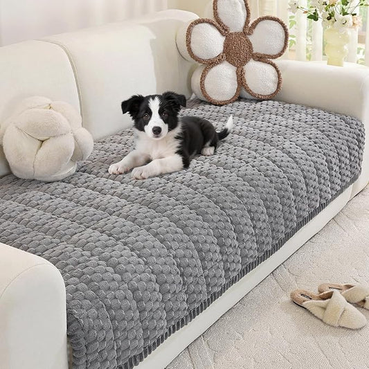 Royhom Couch Cover for Dogs Washable, Soft Thick Pet Couch Covers for Sofa, Pawcart Couch Protector Pet Friendly, Furniture Covers Dog Mat for Couches and Sofas (Grey, 35.4 x 63 Inch)