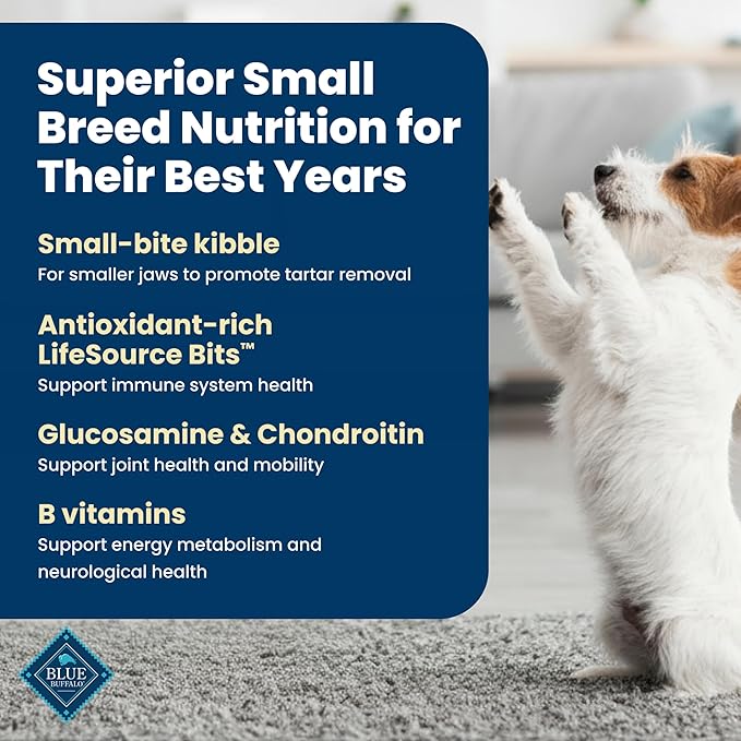 Blue Buffalo Life Protection Formula Chicken & Brown Rice Small Breed Senior Dry Dog Food Supports Immunity With Antioxidant-Rich LifeSource Bits, Promotes Healthy Muscles, Skin & Coat Health, 15 lbs.