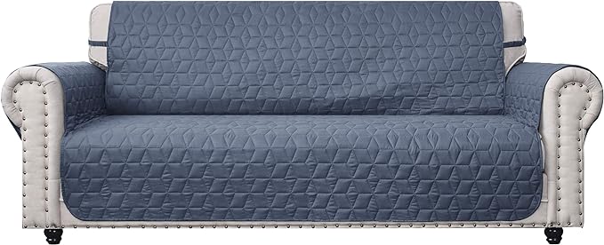 Ameritex Couch Sofa Slipcover 100% Waterproof Nonslip Quilted Furniture Protector Slipcover for Dogs, Children, Pets Sofa Slipcover Machine Washable (Blue, 68'')