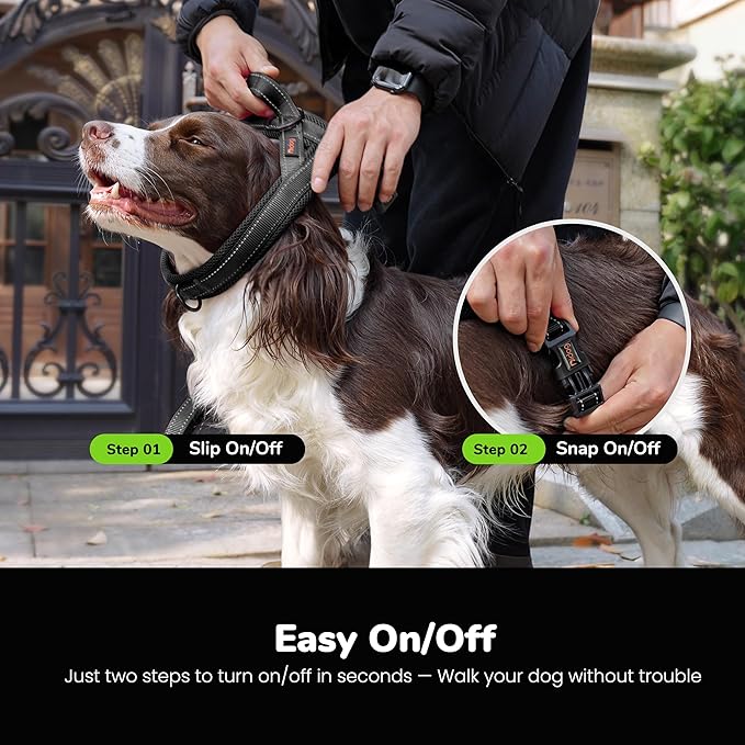 Didog No Pull Dog Harness with Breathable Mesh Padded,Reflective & Quick Fit Light Weight Dog Strap Vest Harness,Easy for Walking Training (XS:Chest 15-18", Mesh-Black)