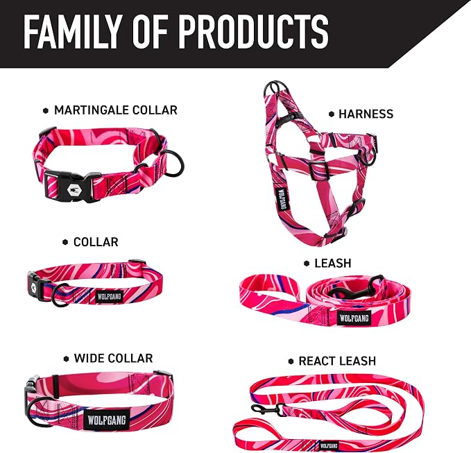 Wolfgang Heavy Duty Adjustable Dog Harness, Pull-Tested for Walking & Training, MarbleSwirl Print, Large