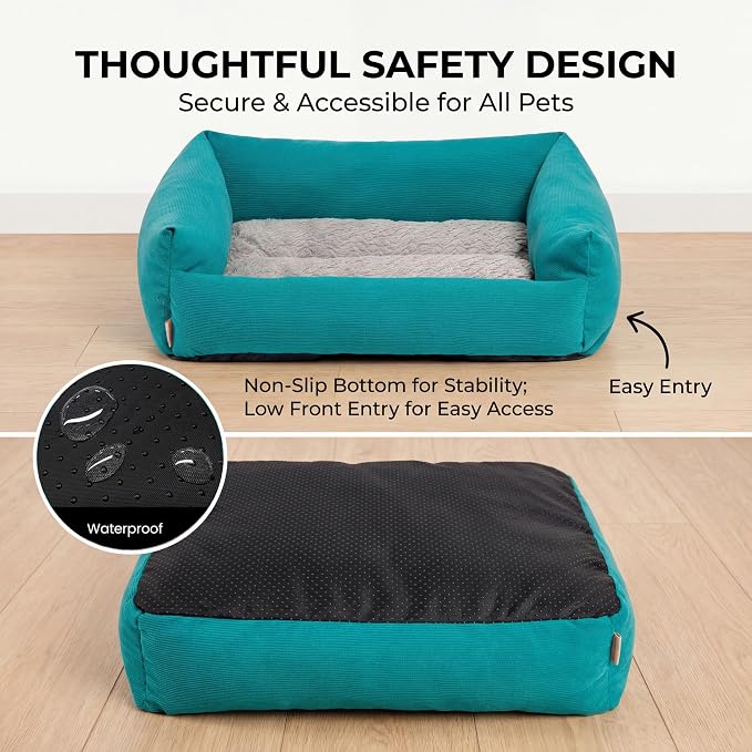 Washable Medium Dog Bed Medium Size Dog, Rectangle Dog Beds for Medium Dogs, Orthopedic Dog Bed, Warming Soft Calming Sleeping Puppy Bed Durable Pet Bed with Anti-Slip Bottom 30 Inches
