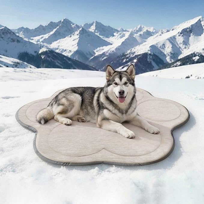 Dog Cooling Mat, Q-Max>0.46 Instant Cool Pad for Dogs, Reversible 4-Layer Thick Pet Cooling Pad, Machine Washable,for Crate, Car, Indoor & Outdoor Summer（X-Large-45 L x 41" W)