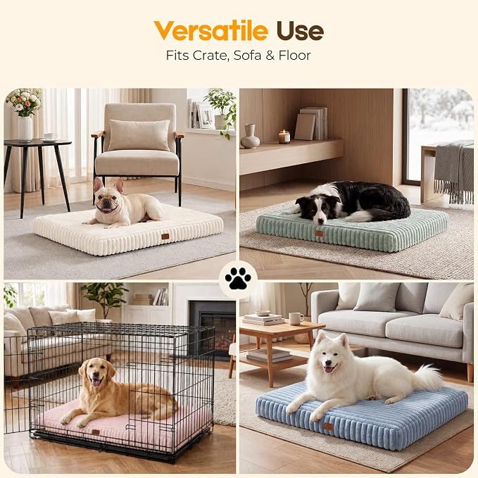 Orthopedic Dog Bed for Medium Dog, Waterproof Pet Bed,Non-Slip Bottom and Egg-Crate Foam with Removable Washable Cover Crate Bed,Blue,30"x20"x3"