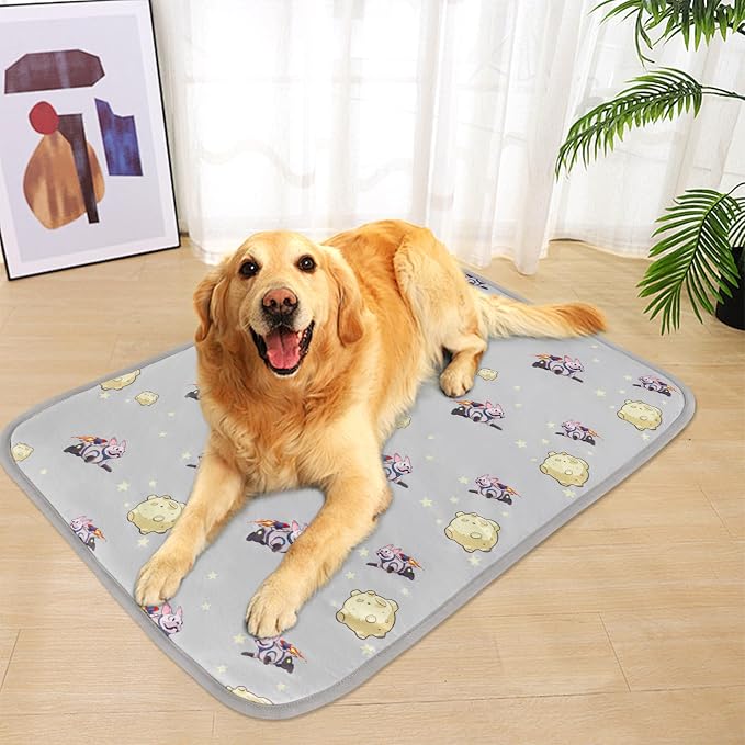 NACOCO Summer Pet Cooling Mat - Cat Dog Cushion Pad Sleeping Cool Comfortable Soft for Pets Kids and Adults (Grey French Bulldog, L)