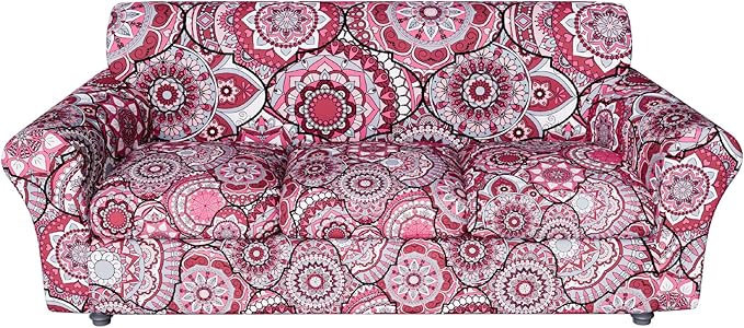Stretch Couch Covers for 4 Separate Cushion Couch Sofa-Floral Printed Couch Sofa Cover,Washable Sofa Slipcover,Pet Friendly Furniture Protector with Elastic Bottom,Universal Fit for Home(Couch,Cover)