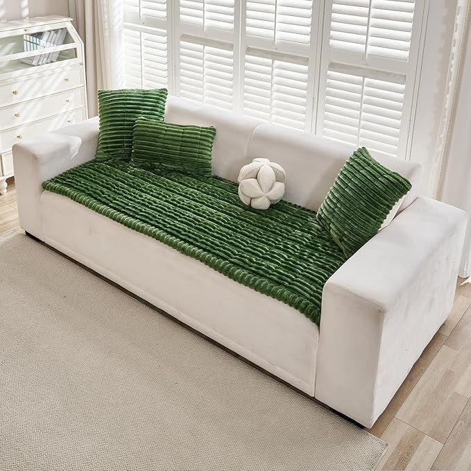 Mitid Sofa Cover Fuzzy Couch Cover for Pet, Couch Covers for Dogs Washable Non-Slip Sofa Slipcover Cushion Protector Pets Friendly Mat