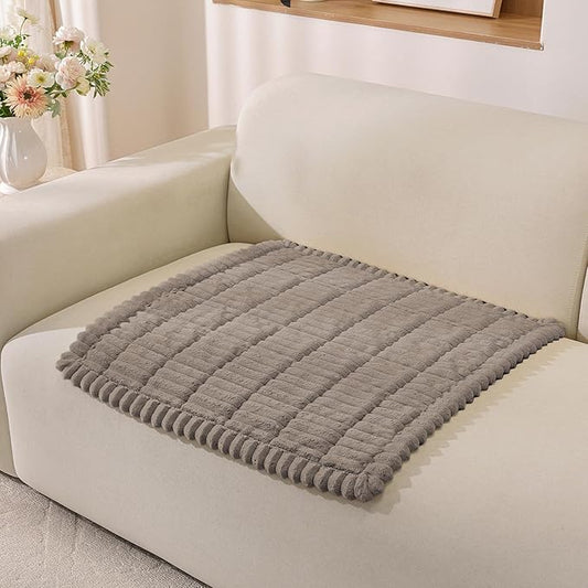Fuzzy Pet Couch Covers for Dogs Washable, Thick Couch Covers for 2 Cushion Sofa Pet Friendly, Non Slip Plush Dog Couch Cover for for Sectional, Loveseat (Espresso, 27.6" x 27.6")