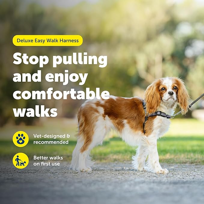 PetSafe Easy Walk Deluxe Dog Harness, No Pull Dog Harness Perfect for Leash & Harness Training Stops Pets from Pulling and Choking on Walks Small, Steel