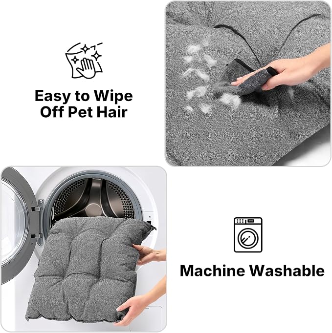 Veehoo Indestructible Dog Bed for Crate, Chew Proof Dog Crate Pad with Reinforced Corners, Large Washable Chew Resistant Pet Mat for Kennel, 35" x 22"
