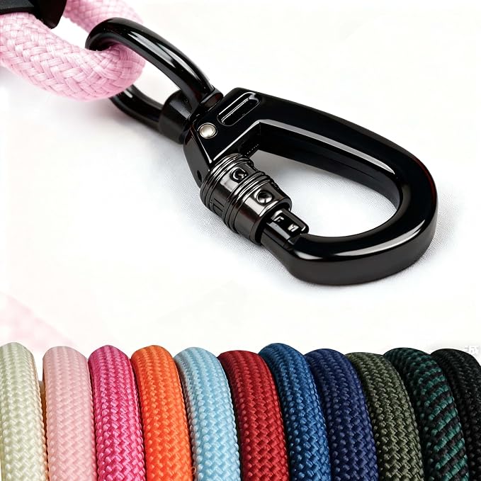 Rope Dog Leash, 6FT Leash for Small Dogs, Comfortable Padded Handles, Pet Leashes, Dog Lead, Puppy Leashs, Dogs Harness Lead, Heavy Duty Rope for Small, Medium Dogs (Pink, 6 Feet)