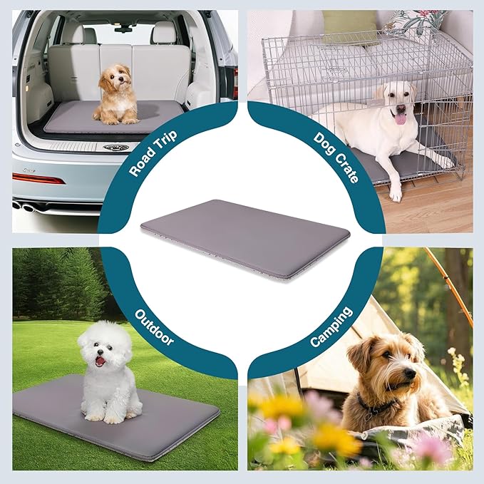 Dog Crate Pad Mat, Waterproof Kennel Cage Mat, Outdoor Pet Bed for Small Medium Dogs, Outdoor Pet Bed with High Resilience Foam,Wipe Clean & Easy Rinse, Anti Slip 30 inch Graphite Grey