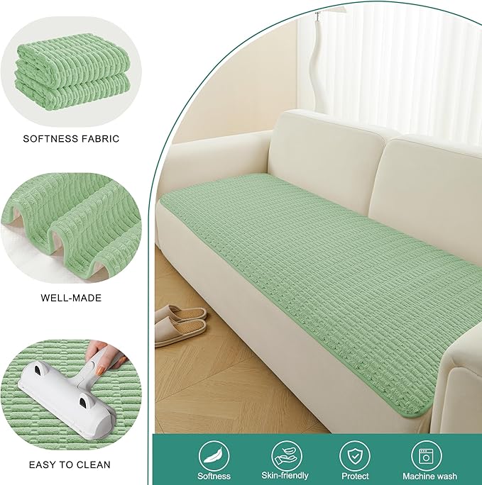 Foxdecor Couch Cover Sofa Covers Washable, Dog Bed Cover Couch Covers for 3 Cushion Couch Sofa Pet Friendly, Dog Couch Cover Furniture Covers for Pets.(Sage Green 32x53 inch)