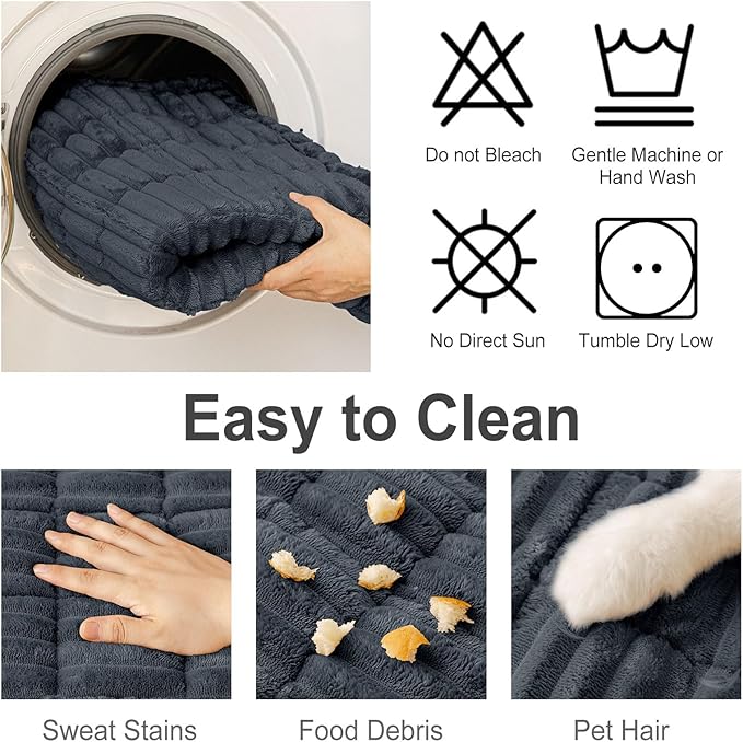 hyha Couch Cover for Dogs Washable, Non Slip Thick Flannel Sofa Protector, Pet Friendly Plush Furniture Cover for Sectional Sofa & Loveseat (Charcoal Grey, 35.4" x 63")