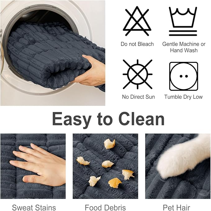 hyha Couch Cover for Dogs Washable, Non Slip Thick Flannel Sofa Protector, Pet Friendly Plush Furniture Cover for Sectional Sofa & Loveseat (Charcoal Grey, 27.6" x 70.9")