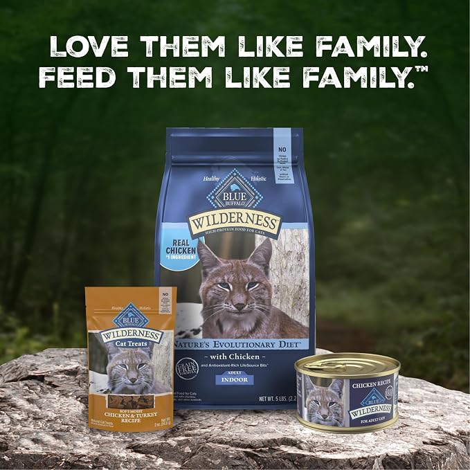 Blue Buffalo Wilderness Chicken Paté Adult Wet Cat Food, High-Protein & Grain-Free Recipe Enhanced with Vitamins, Minerals, and Other Nutrients, 5.5-oz. Cans (24 Count)