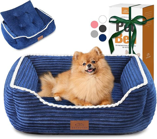 Zerbuger Orthopedic Dog Bed for Medium Dogs,Dog Sofa Beds Supportive Foam Pet Couch Bed with Removable Washable Mat and Nonskid Bottom (Medium, Blue)