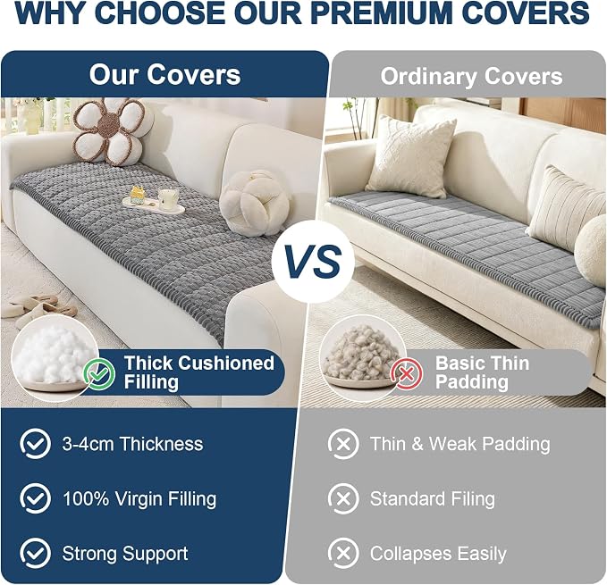 OstepDecor Couch Cover for Dogs, Washable Non Slip Sofa Cover for Pets, Soft Couch Covers for Sofa, Loveseat and Sectional, Furniture Protector Against Pet Hair & Scratches (27.6" x 59", Grey)
