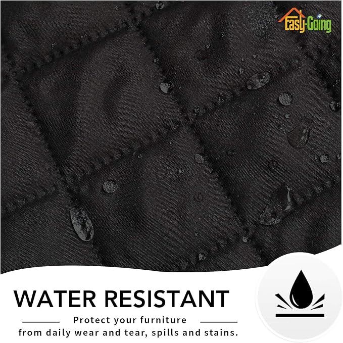 Easy-Going Oversized Recliner Cover Reversible Couch Cover Sofa Cover for Living Room Water Resistant Furniture Protector with Elastic Straps for Pets Dog (Oversized Recliner, Black/Beige)