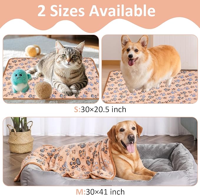 Dog Blankets for Medium Dogs, Cat, Premium Soft Dog Blankets for Small Dog Washable, Puppy Blanket Dogs Essentials for Puppies (1, Brown, 41" x 30")