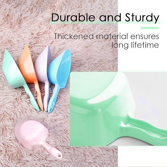 Melamine Pet Food Measuring Scoop, 1 Cup 1/2 Cup 1/4 Cup with Clear Measurement Lines for Dog, Cat, Bird, and Rabbit, Durable, Ergonomic Handle, Dishwasher safe-Orange & Baby Green