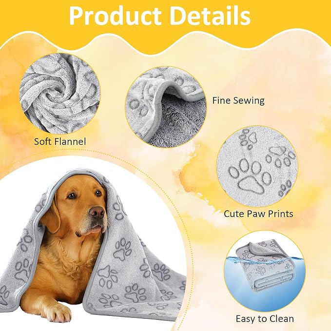 Dog Blankets for Medium Dogs, Cat, Premium Soft Dog Blankets for Small Dog Washable, Puppy Blanket Dogs Essentials for Puppies (1, Grey, 63" x 42")